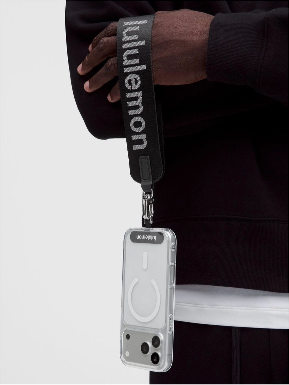 🆕🖤 Lululemon Never Lost Crossbody Phone Strap Paracord - Black White Silver - Picture 3 of 3